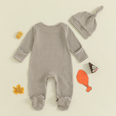 CUTEST LITTLE TURKEY Striped Jumpsuit