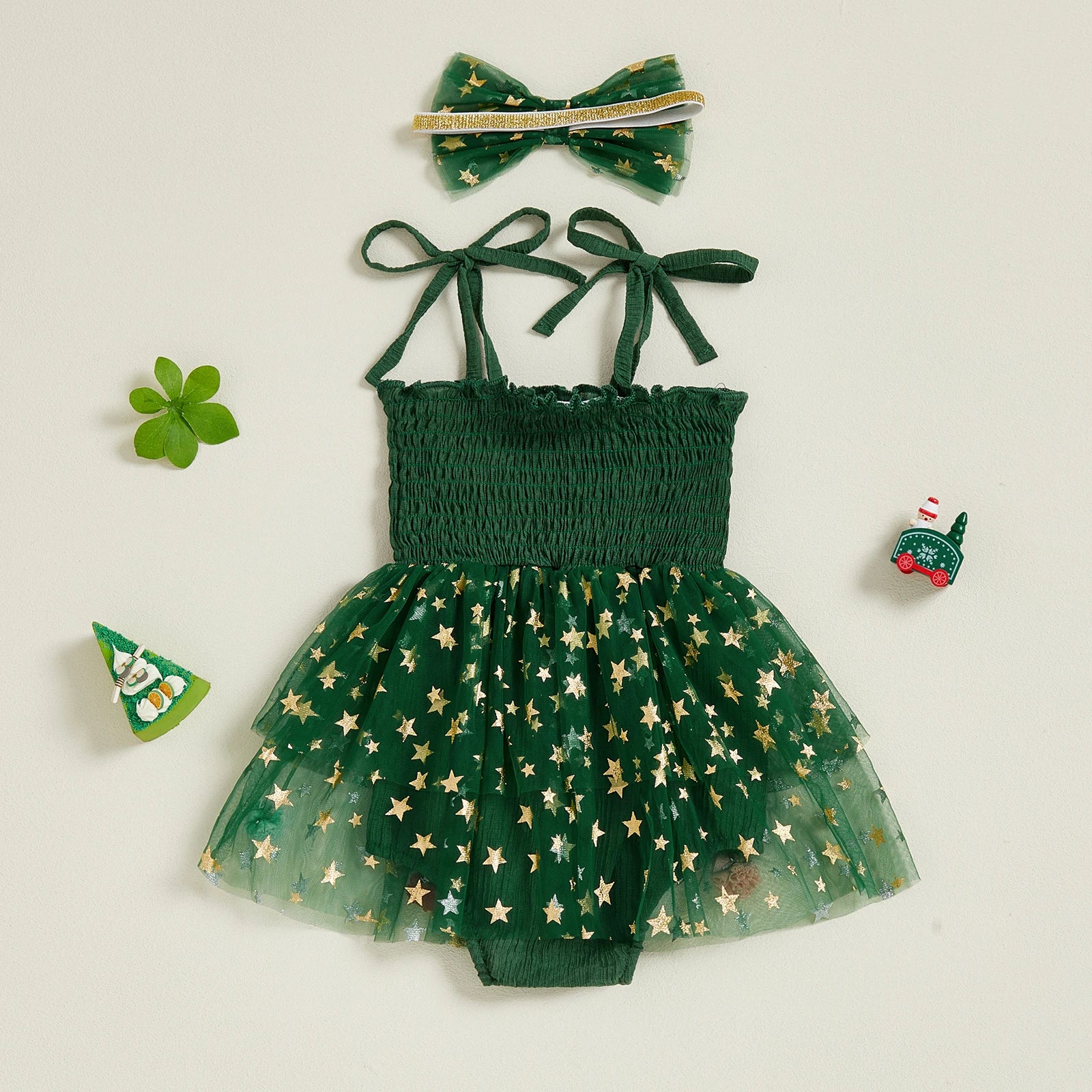 MY FIRST CHRISTMAS Sparkling Romper Dress