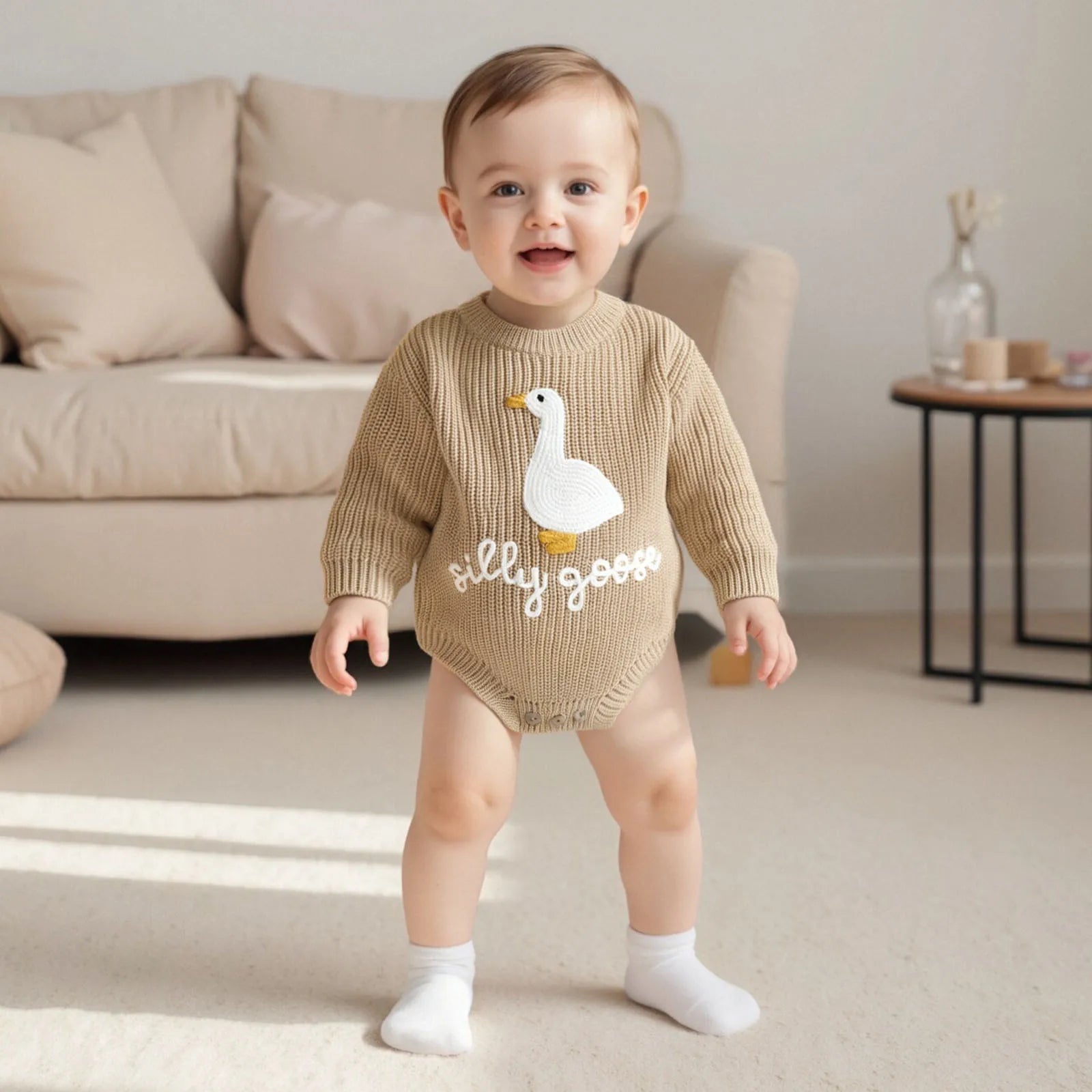 SILLY GOOSE Knitted Romper