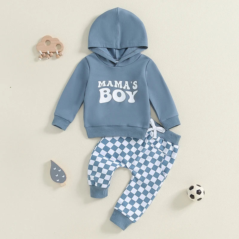 MAMA'S BOY Hooded Checkers Outfit