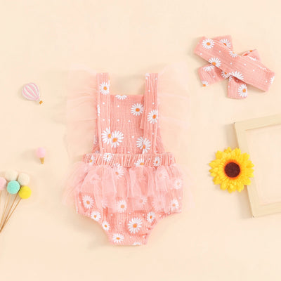 DAISY Tulle Angel Sleeve Romper