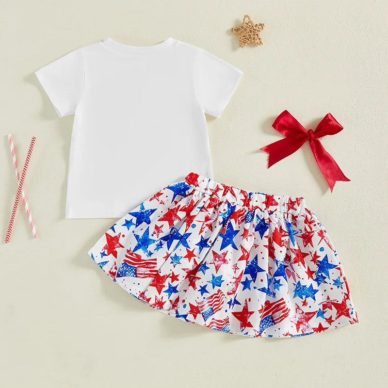 USA Bowtie Stars Skirt Outfit