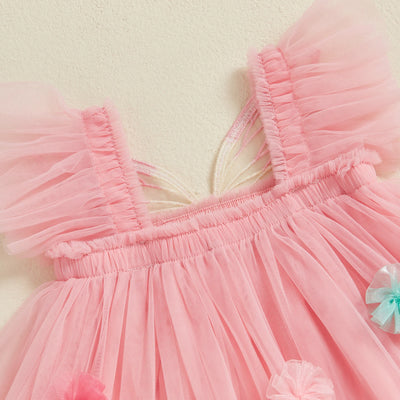 BUTTERFLY Pompom Tulle Dress