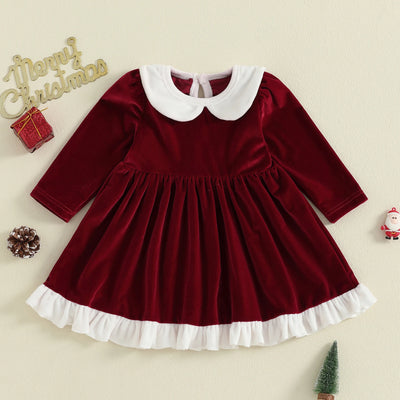 AUDRIA Velvet Collar Dress