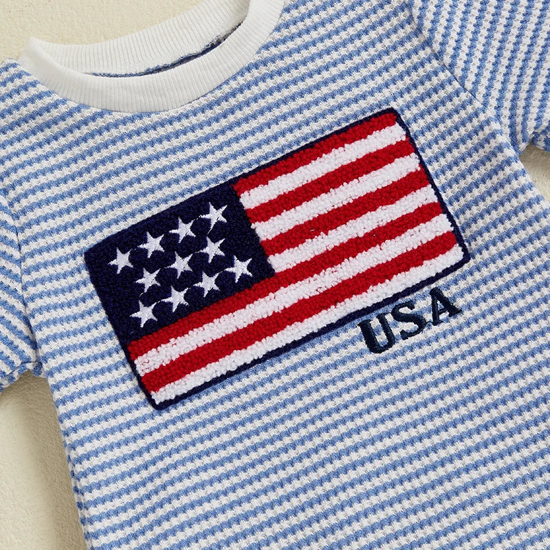 USA FLAG Striped Summer Outfit