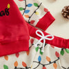 MERRY CHRISTMAS Lights Waffle Knit Outfit