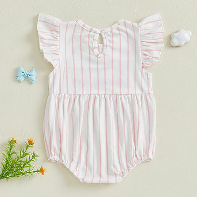 BOWTIES Striped Ruffle Romper
