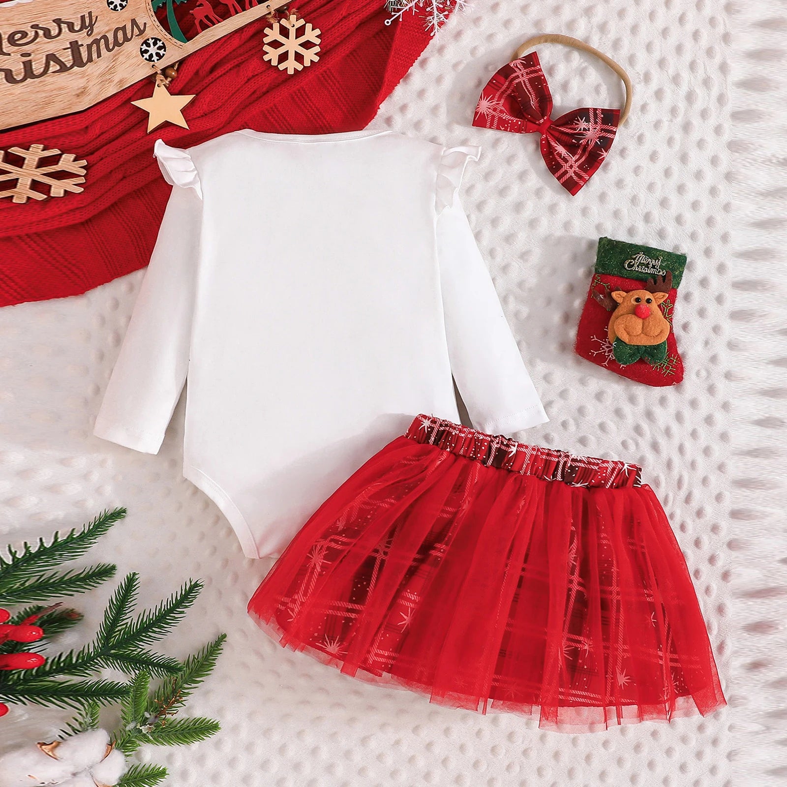 BOWTIE Plaid Tulle Skirt Outfit