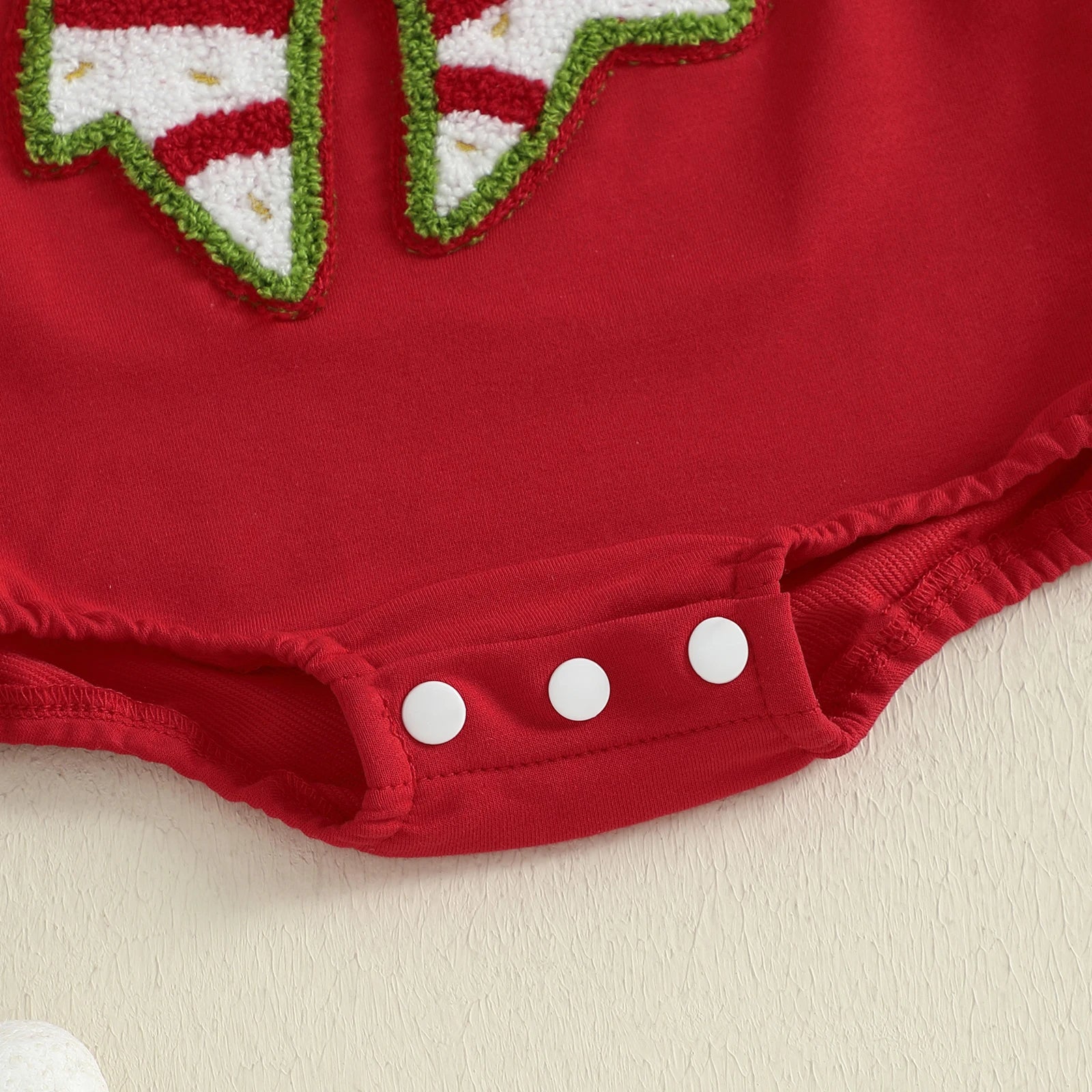 CHRISTMAS BOW Red Romper