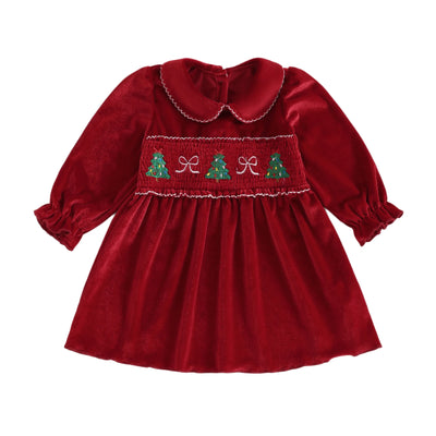 JOYFUL Red Velvet Dress