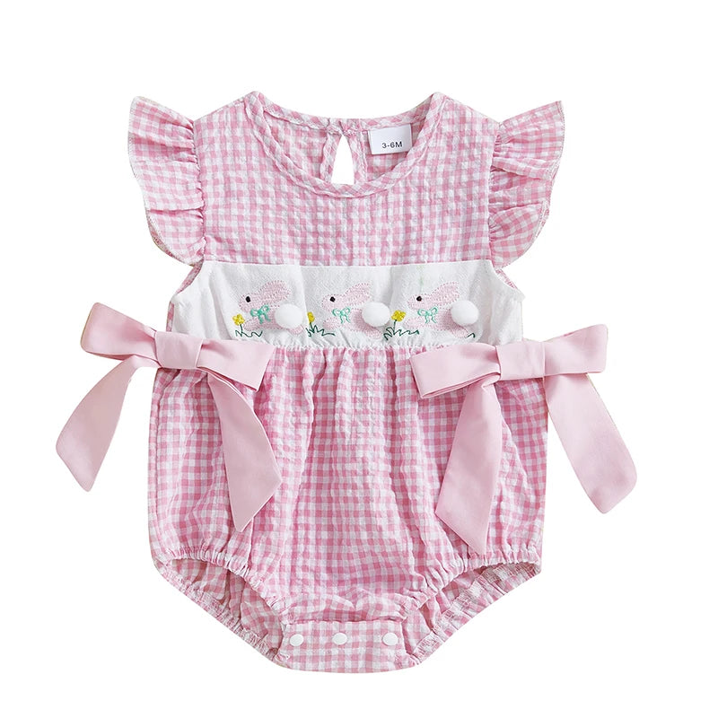 BUNNY Checkered Bowtie Romper