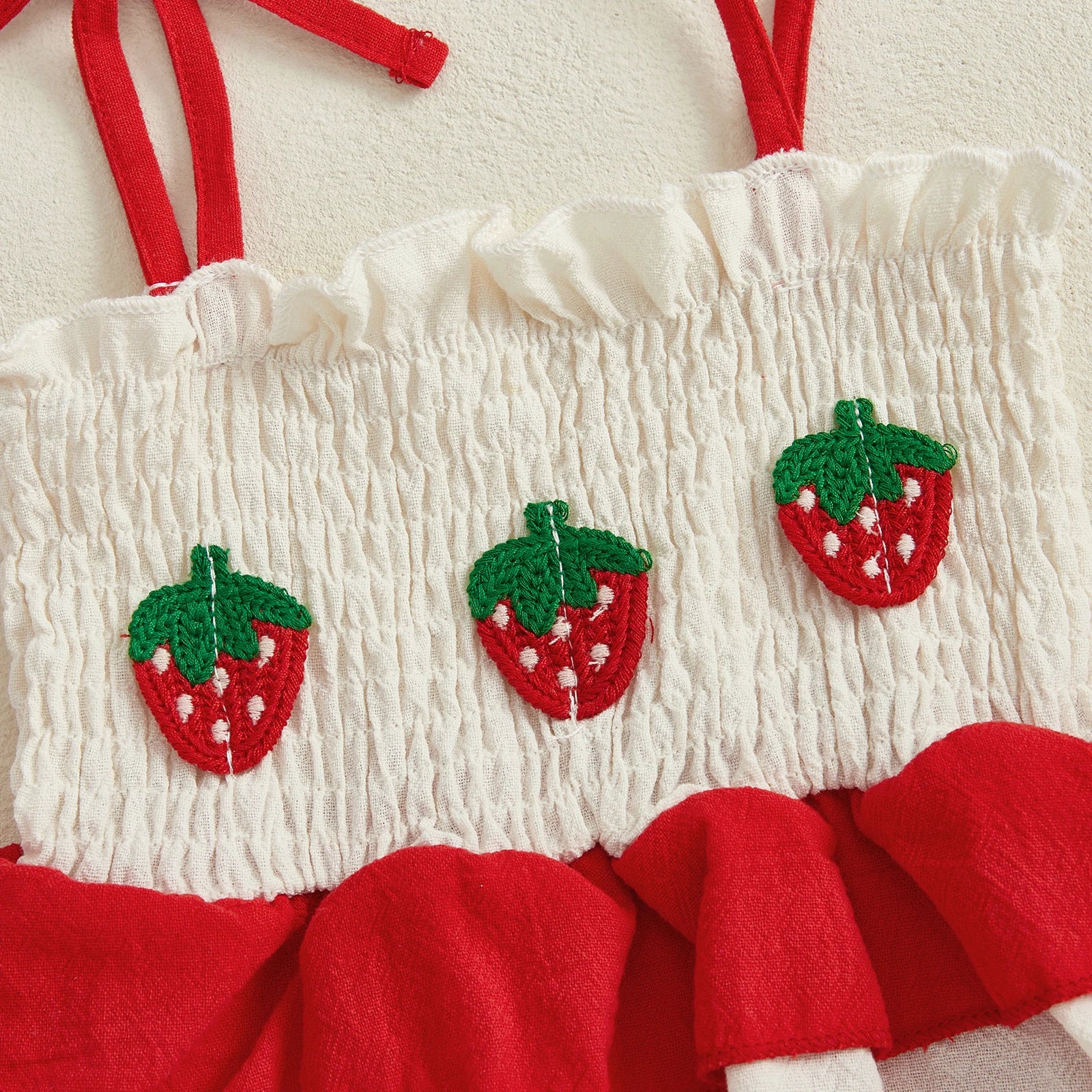 STRAWBERRY Layered Romper Dress