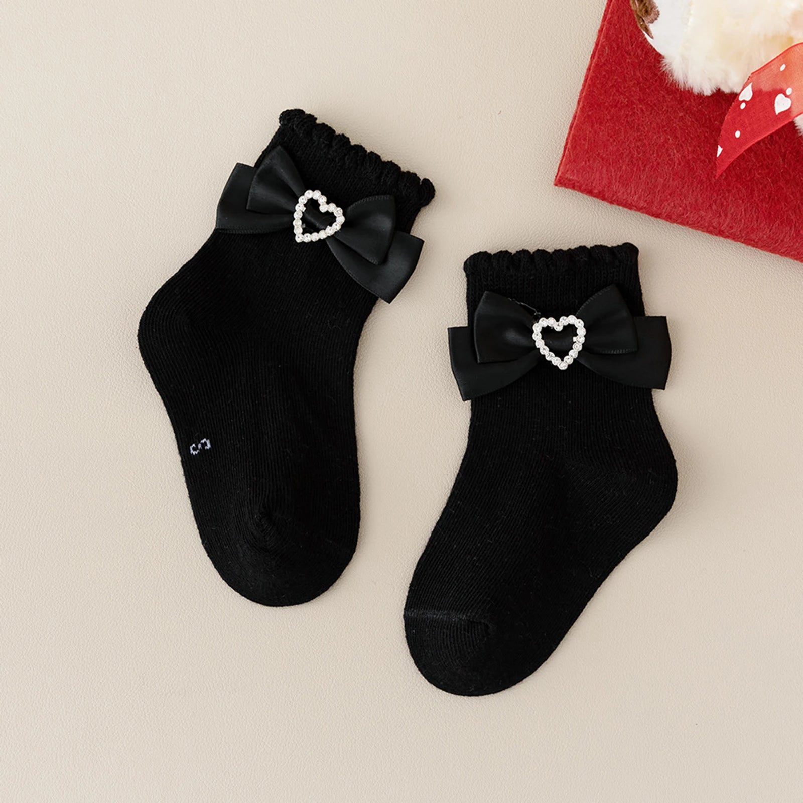 SPARKLING HEART Bowtie Socks