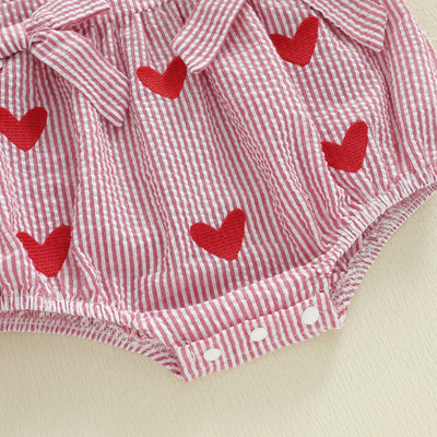 HEARTS Striped Bowtie Romper