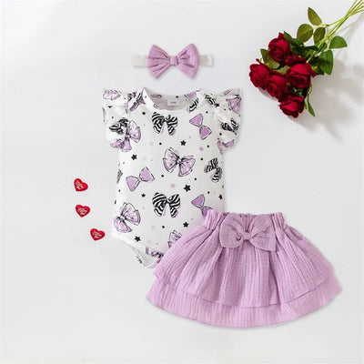 PURPLE BOWTIES Skirt Outfit