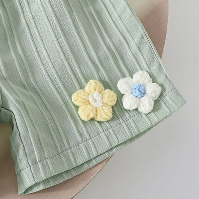 FLOWERS Green Smocked Outfit