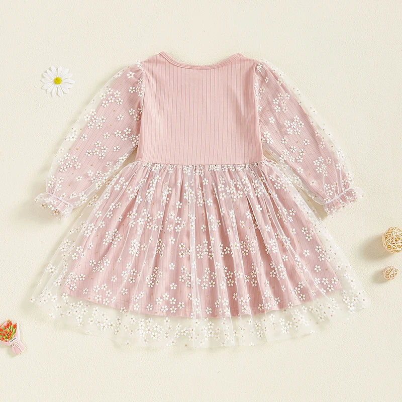 SADIE Flower Tulle Overlay Dress