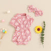 DAISY Ribbed T-Shirt Onesie with Headband