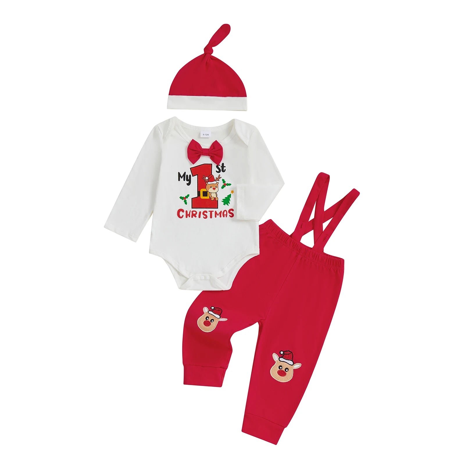 MY 1ST CHRISTMAS Rudolph Overall Outfit
