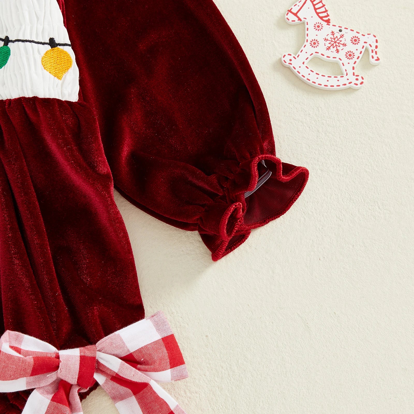 CHRISTMAS LIGHTS Velvet Romper