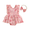 BOWTIE Pink Ruffle Romper
