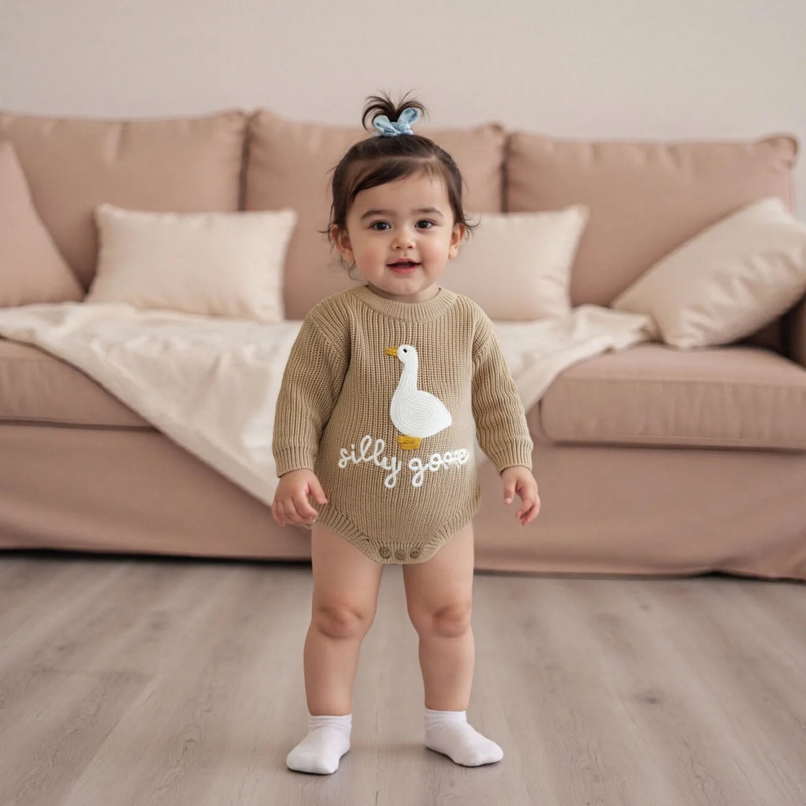 SILLY GOOSE Knitted Romper