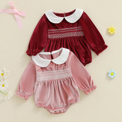 ELLE Velvet Collar Romper