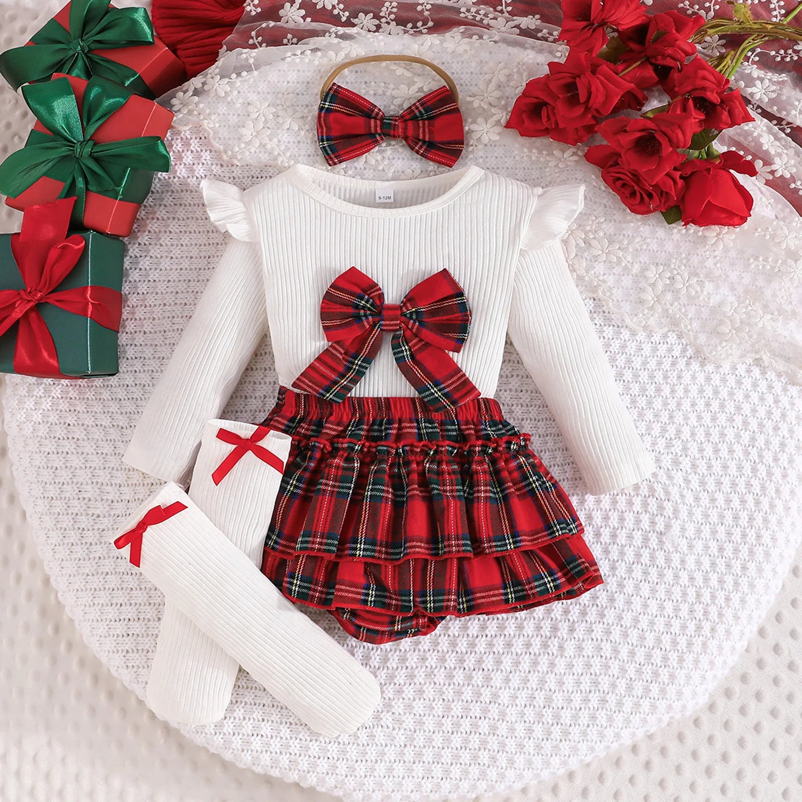 GENEVIEVE Plaid Ruffle Outfit