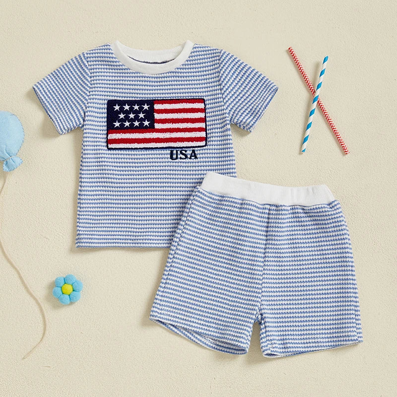 USA FLAG Striped Summer Outfit