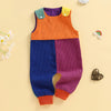 COLOR BLOCK Corduroy Pull-on Jumpsuit