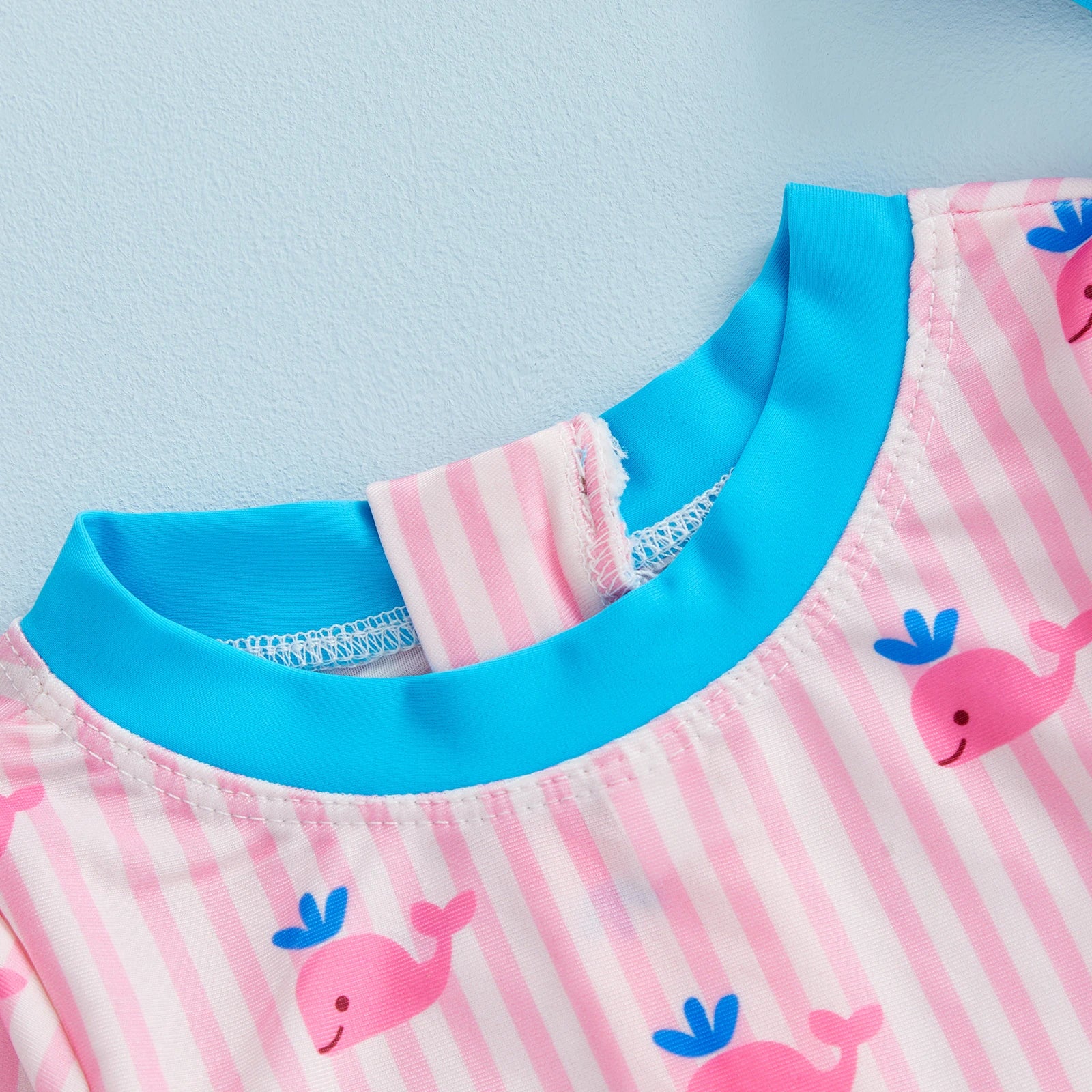 WHALES Striped Swimsuit with Sun Hat