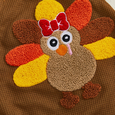 LITTLE TURKEY Waffle Knit Romper
