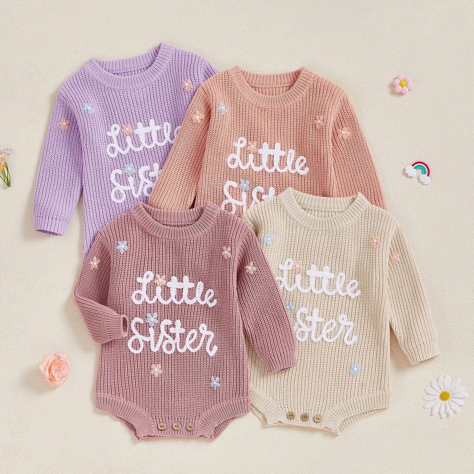 LITTLE SISTER Knitted Romper