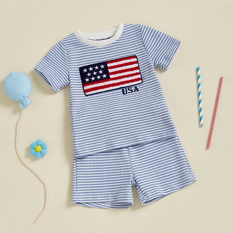 USA FLAG Striped Summer Outfit