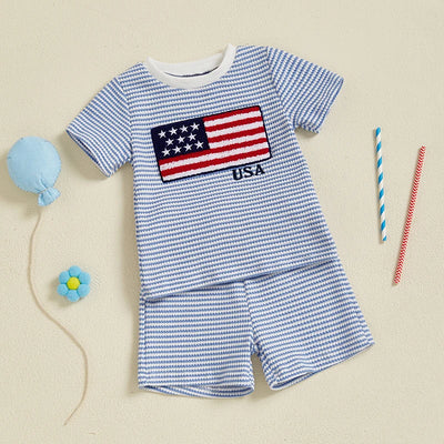 USA FLAG Striped Summer Outfit