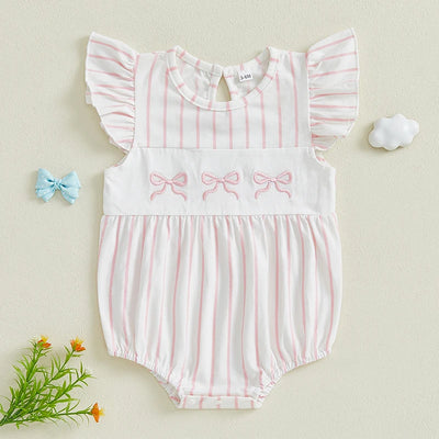 BOWTIES Striped Ruffle Romper