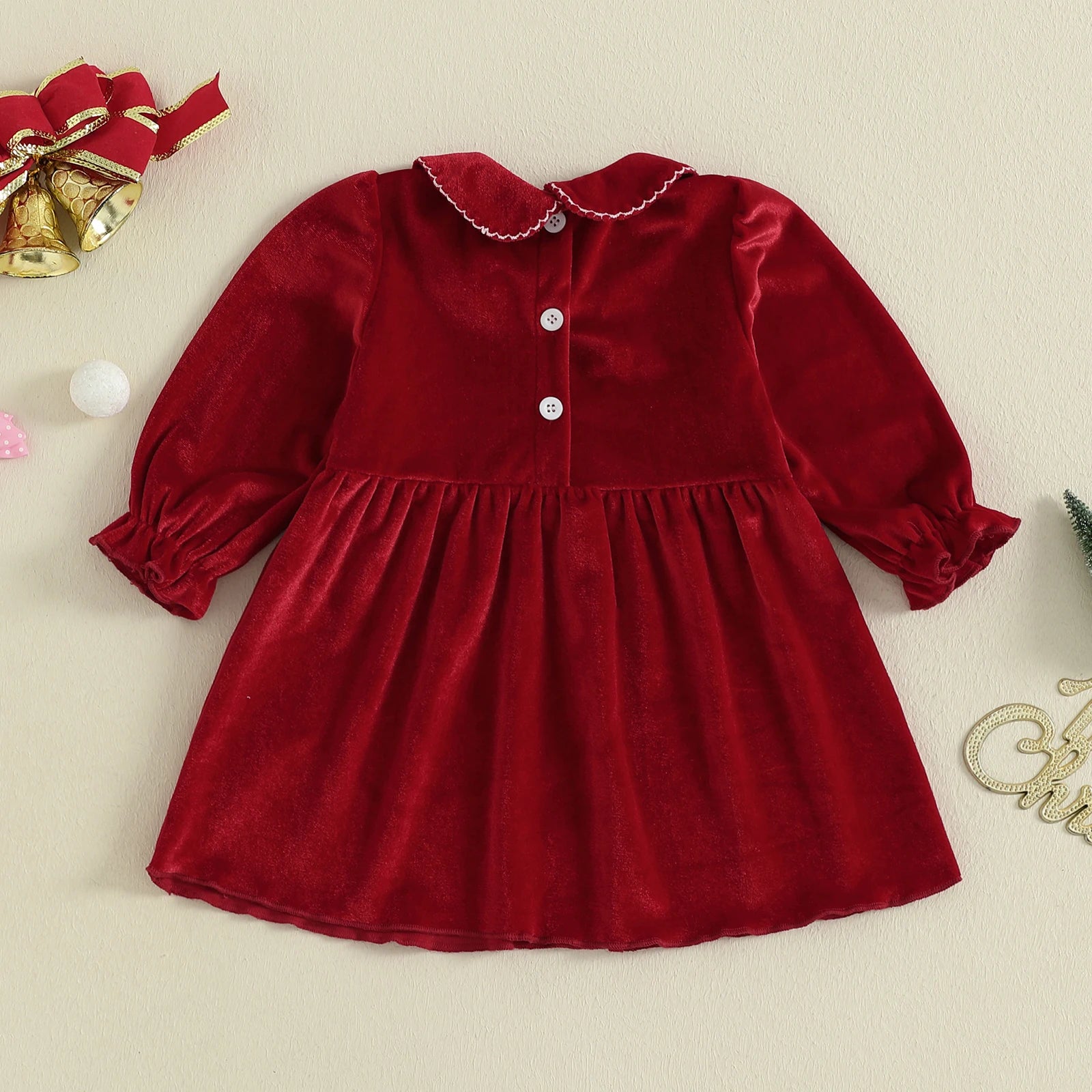 JOYFUL Red Velvet Dress