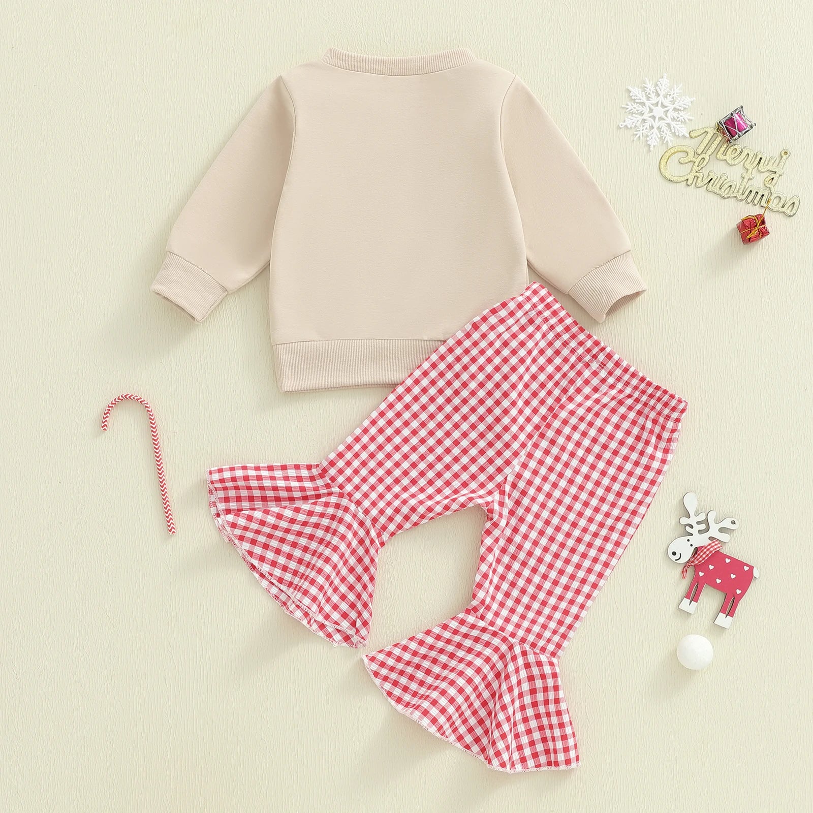 CANDY CANE CUTIE Checkered Bellbottoms Outfit