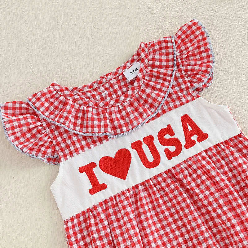 I LOVE USA Ruffle Romper