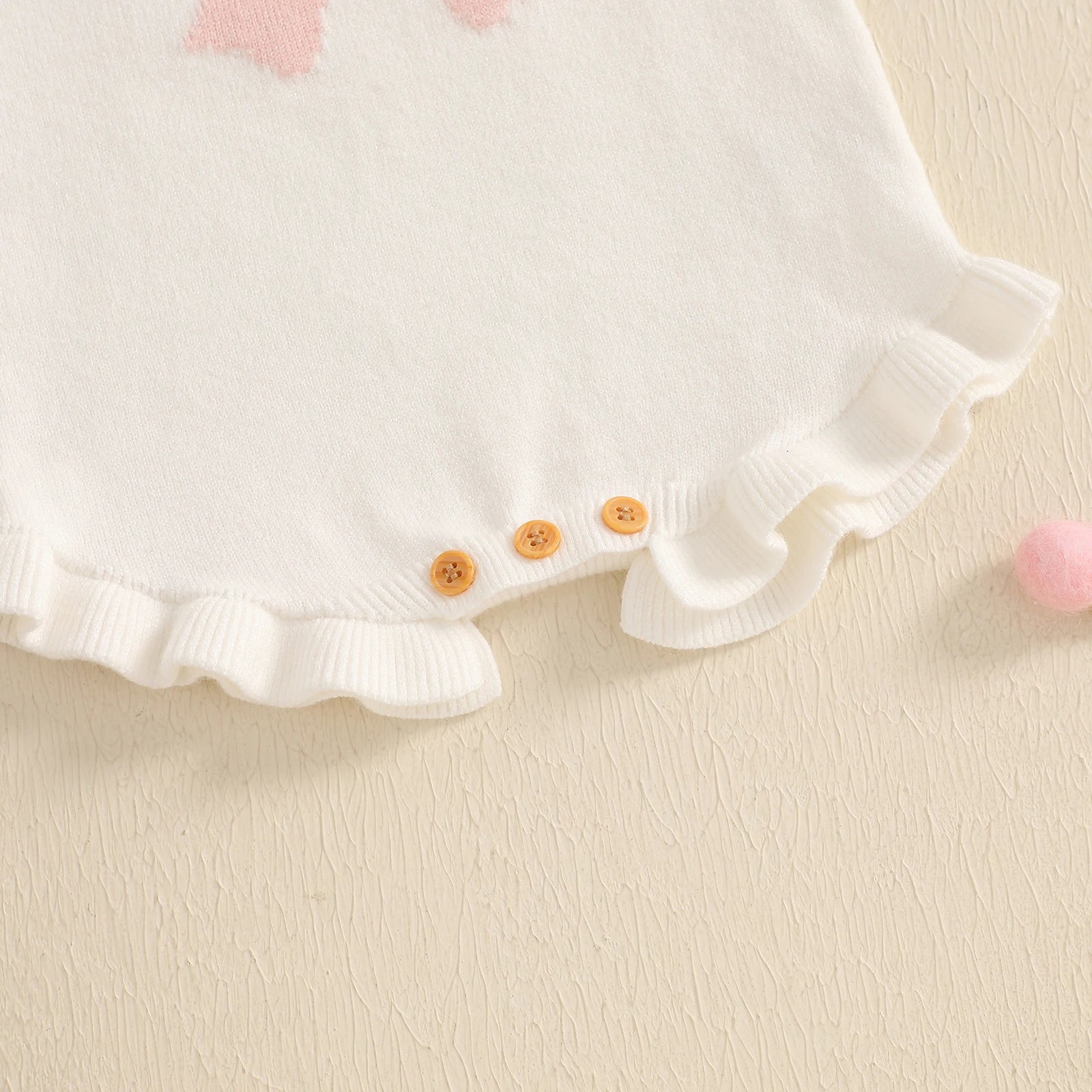 PINK BOW Knitted Romper