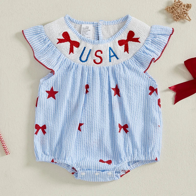 USA Stars & Bowties Romper