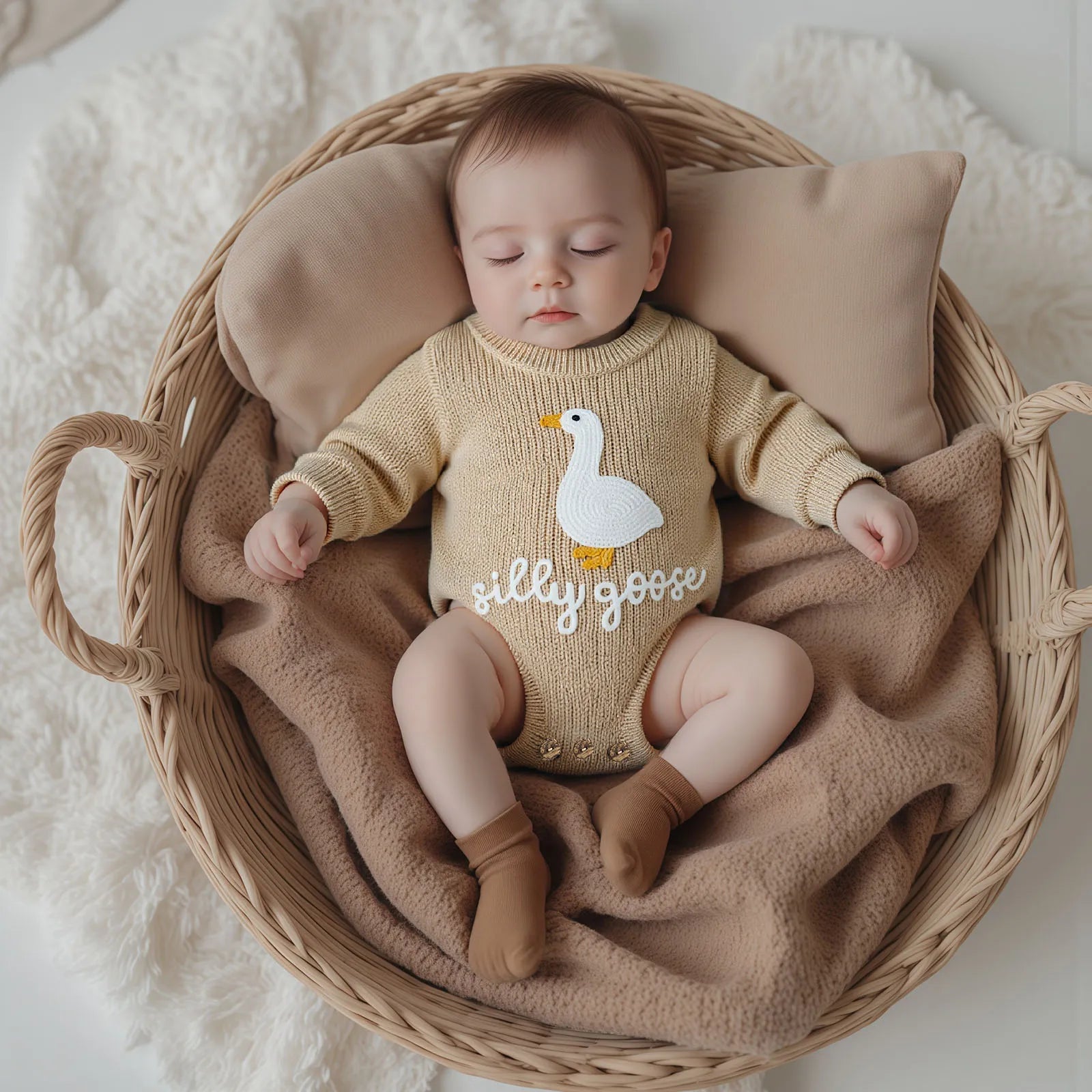 SILLY GOOSE Knitted Romper