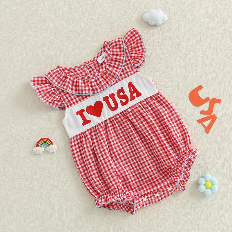 I LOVE USA Ruffle Romper