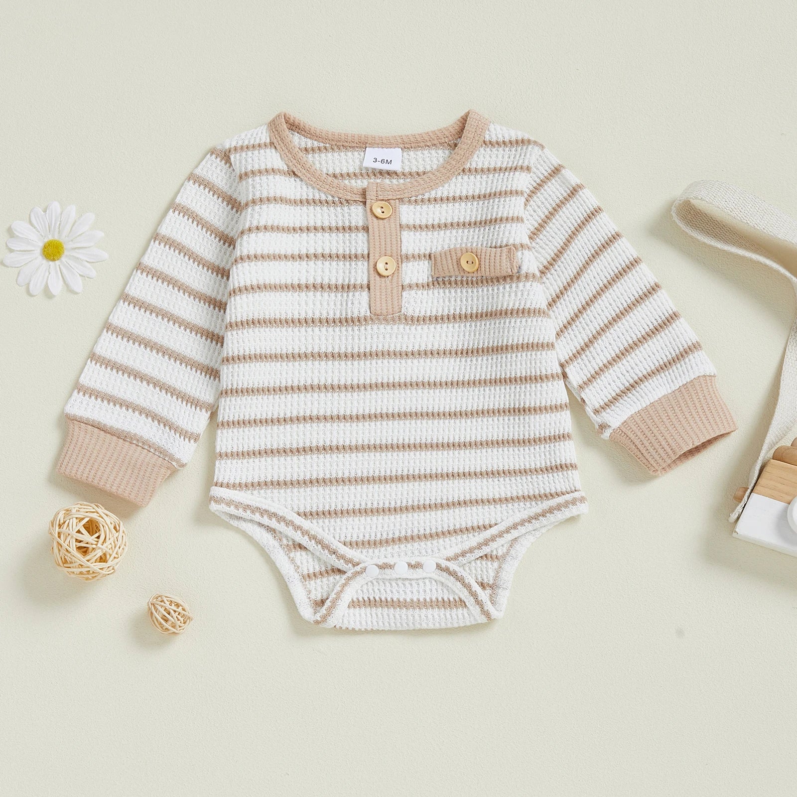 CARSON Striped Long-Sleeve Romper