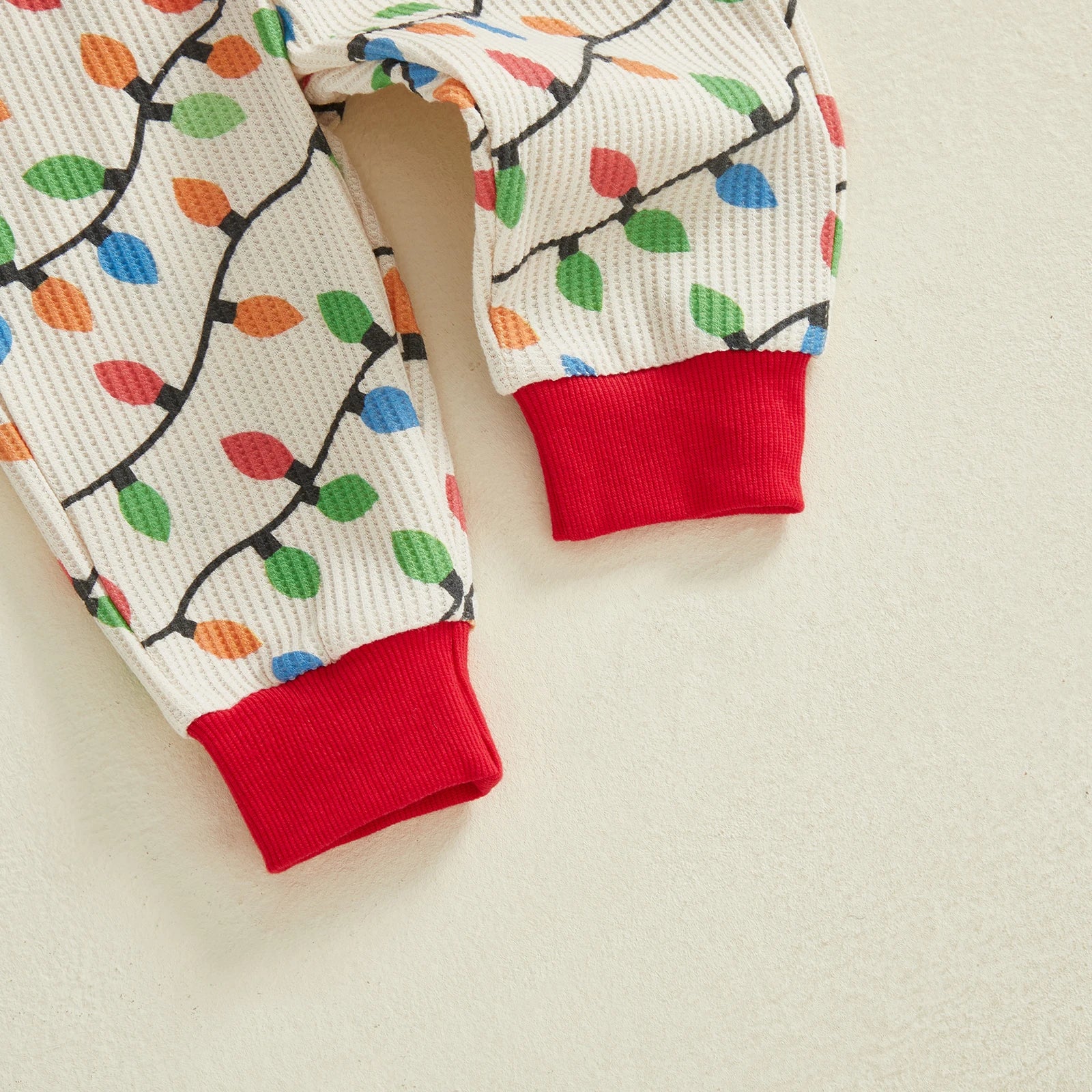 MERRY CHRISTMAS Lights Waffle Knit Outfit