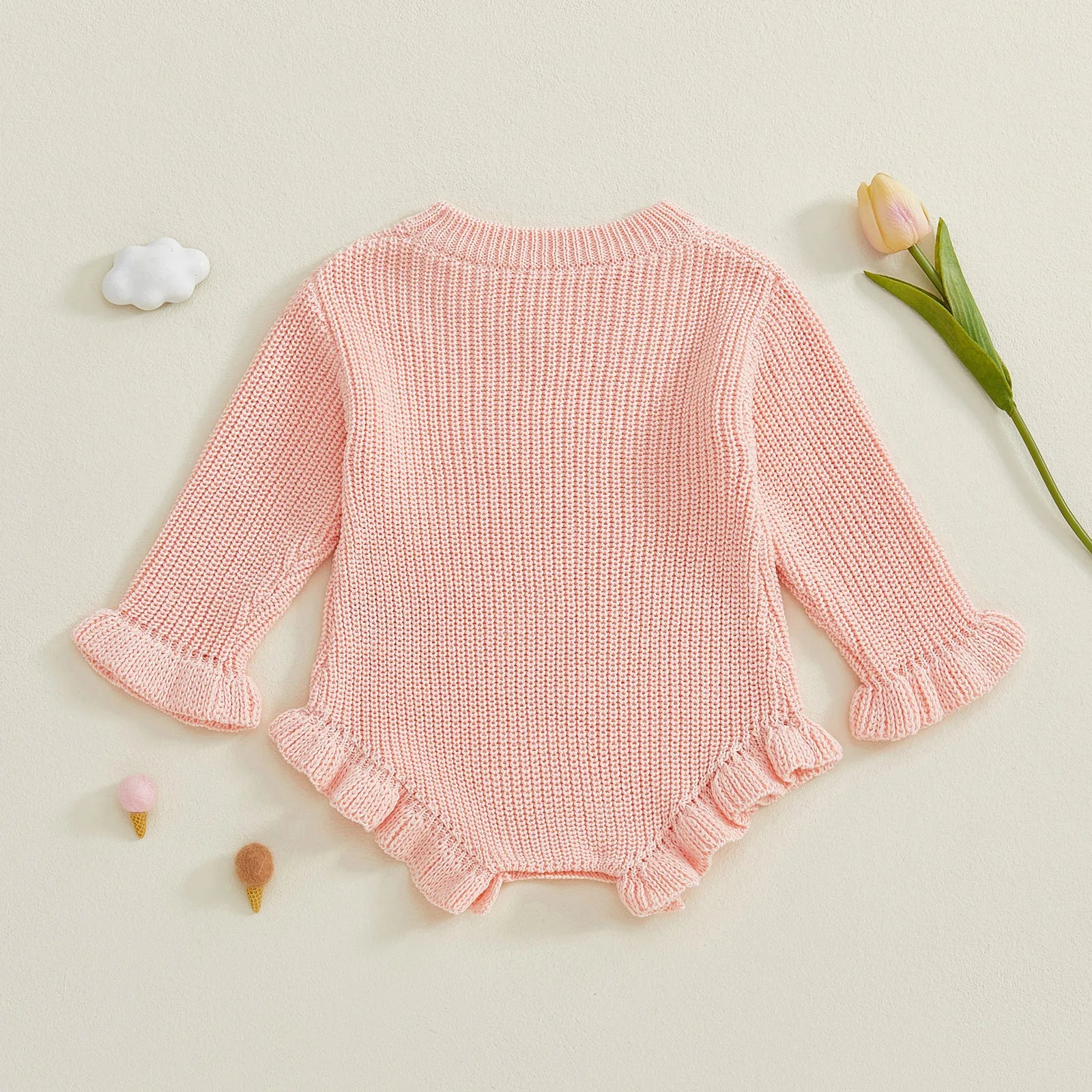 JANIE Knitted Ruffle Romper