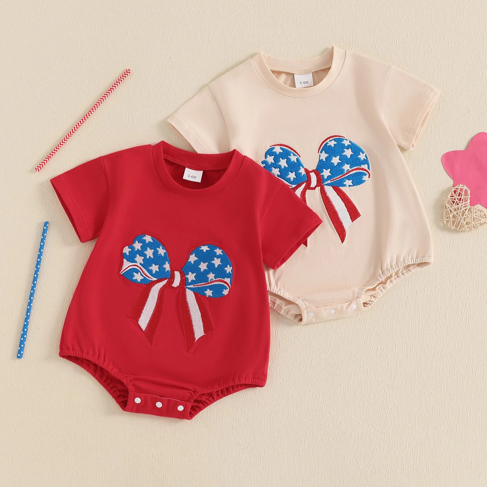 STARS & STRIPES Bowtie T-Shirt Onesie