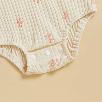 BOWTIES Ribbed Romper with Headband