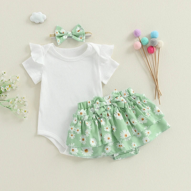 DAISY Green Layered Ruffle Outfit