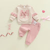 LOVE DAD Pink Bow Ruffle Outfit